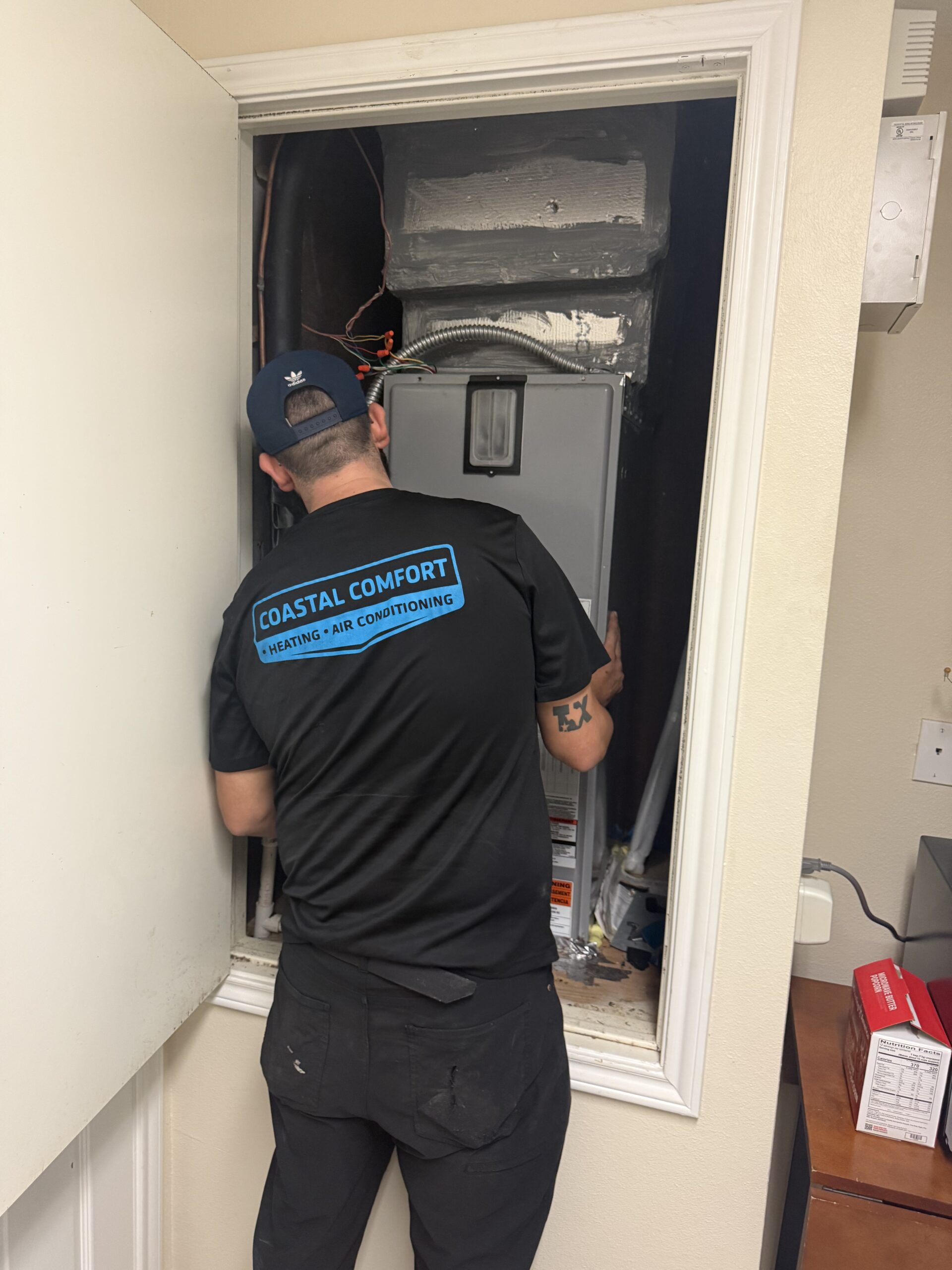HVAC closet service and repair