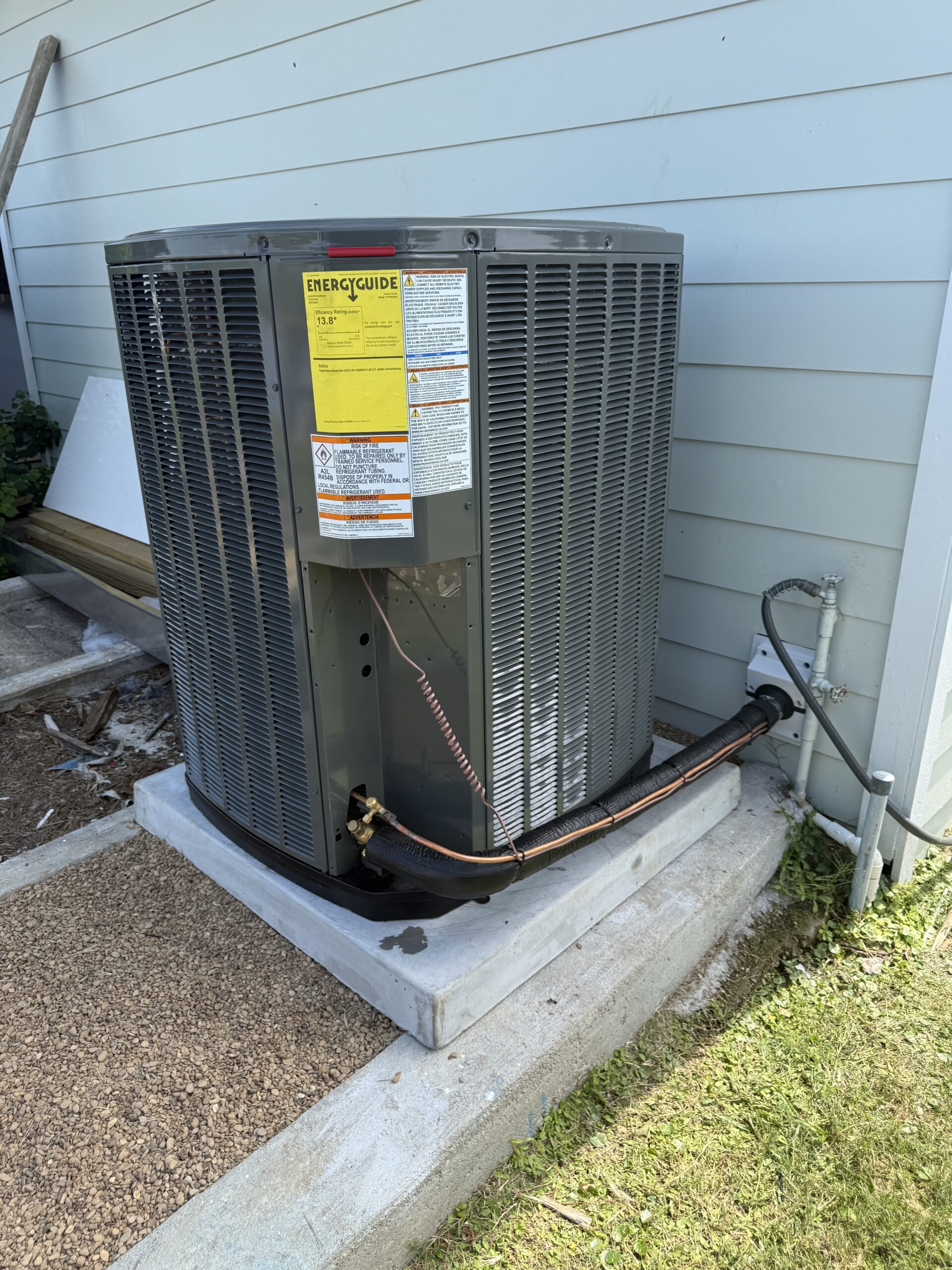 New condenser unit installation
